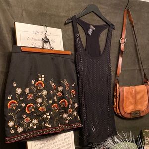 👗 # 163  Suzy sheer embroidered skirt